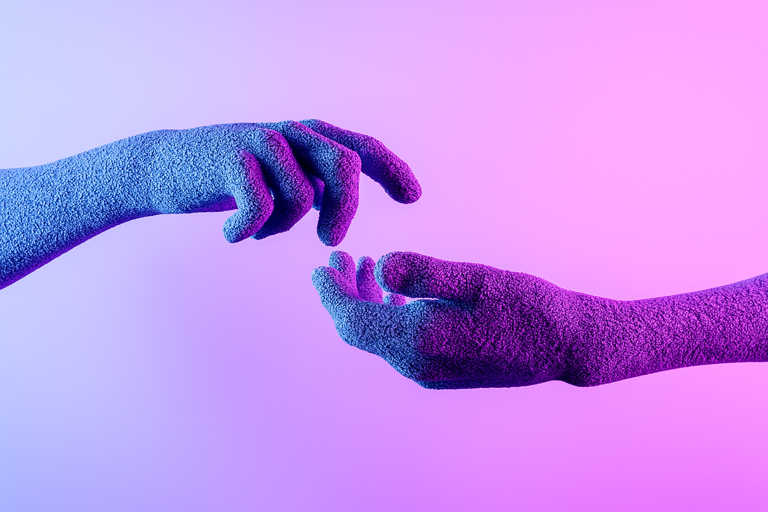Textured Hands Reaching
